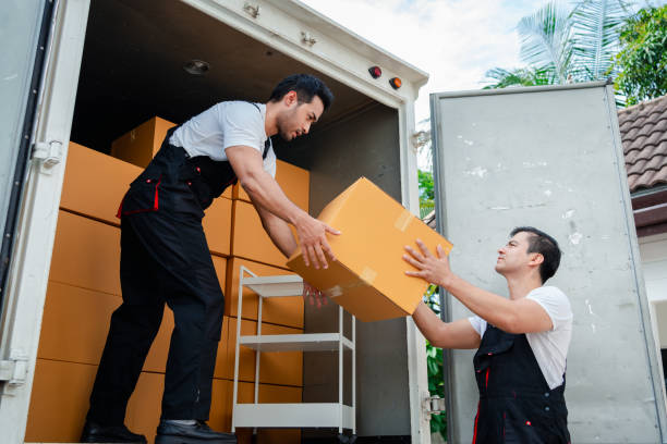 Professional packer in the UAE wrapping fragile glassware in protective material